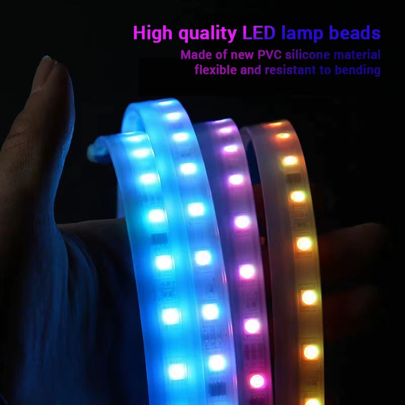 12V Led Car Hood Lights Flexible Headlight Strip Multicolor Atmosphere Lamps DRL Daytime Running Lights Car Decoration