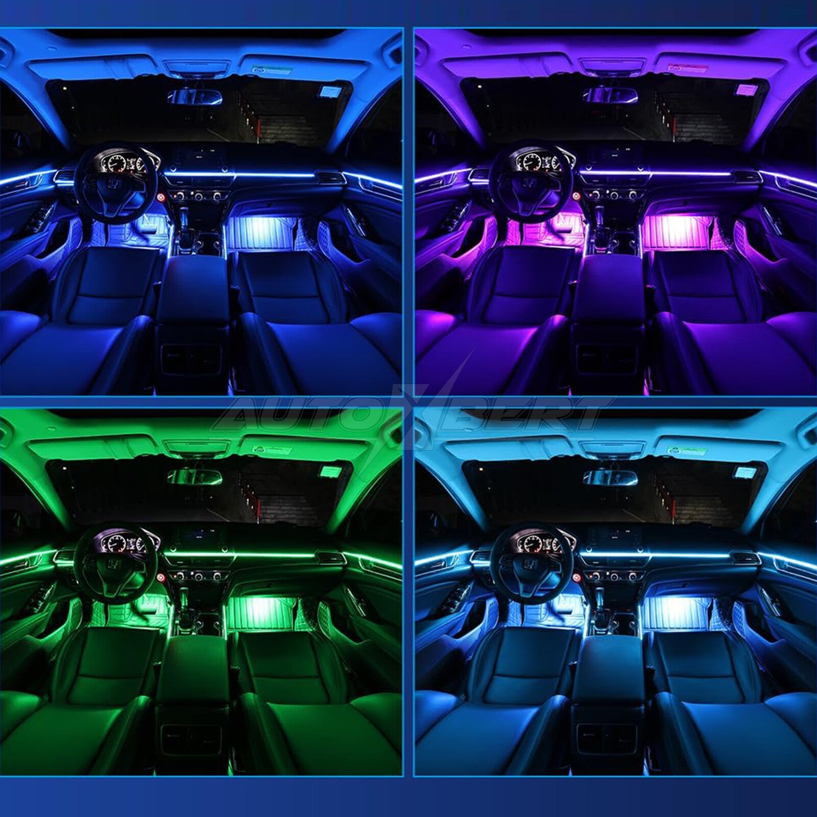 Remote Car LED Strip Lights Multicolor Interior Ambient Lighting Kit 236 Inches