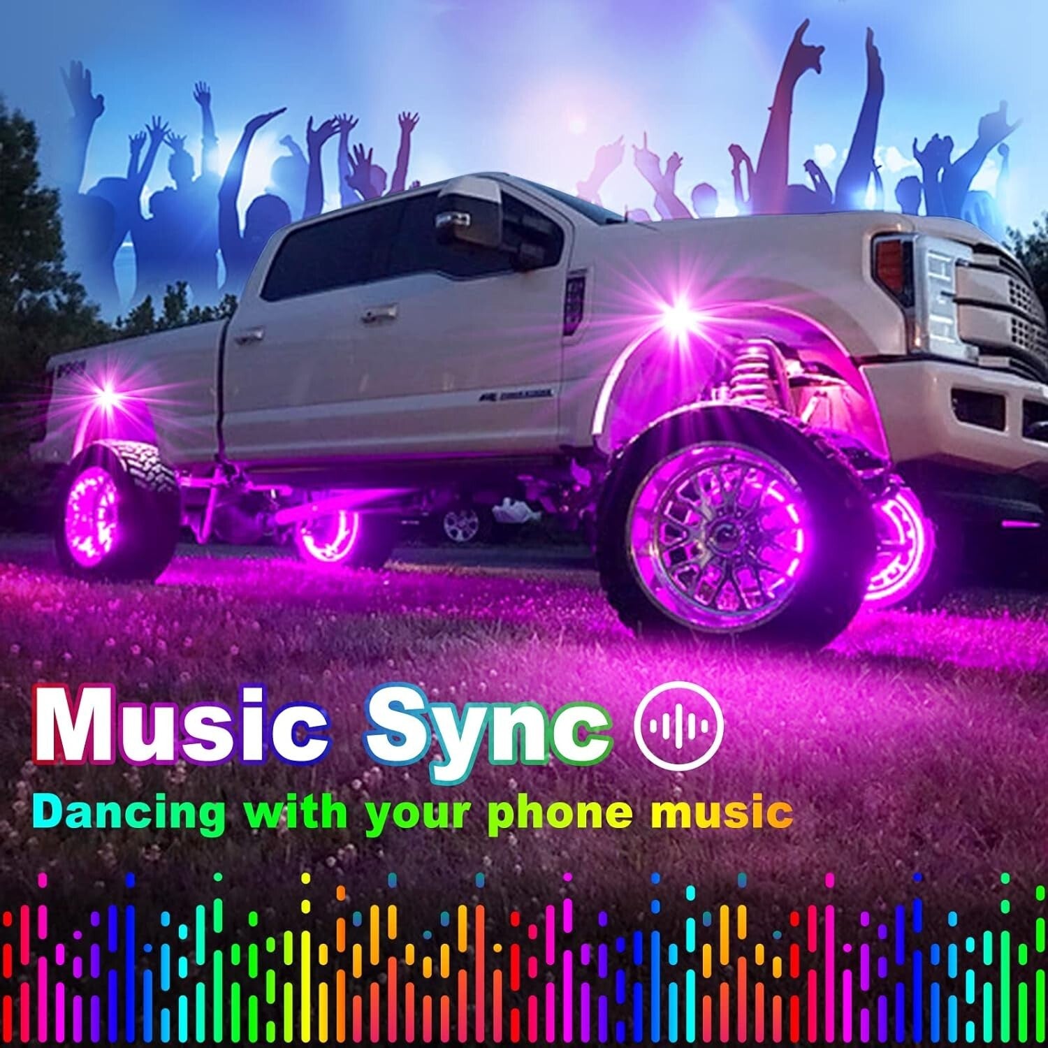 Yilaie Rock Lights for Trucks, 8 Pods RGB LED Rock Lights with App/Remote & High