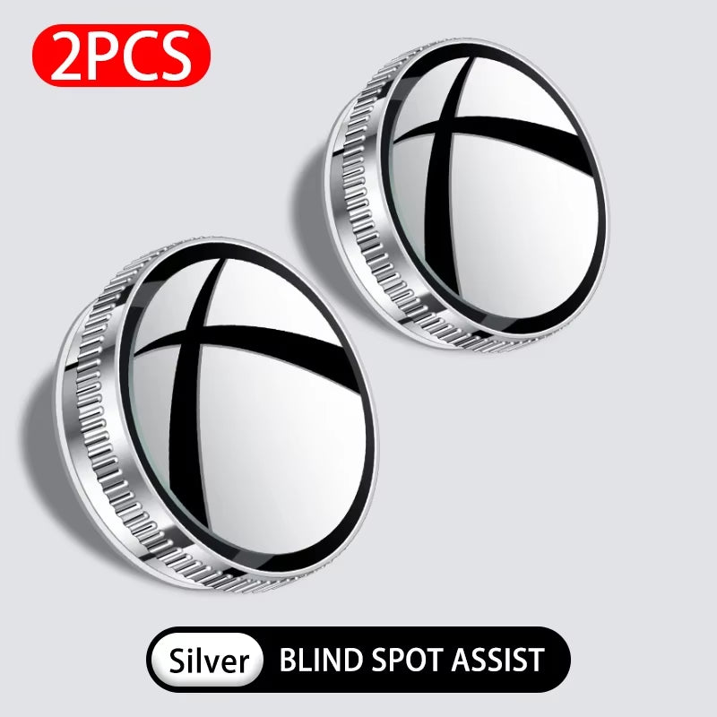 SEAMETAL Car Rearview Sucker Mirrors 360 Blind Spot Mirror Adjustable round Frame Wide-Angle Rearview Auxiliary Convex Mirror