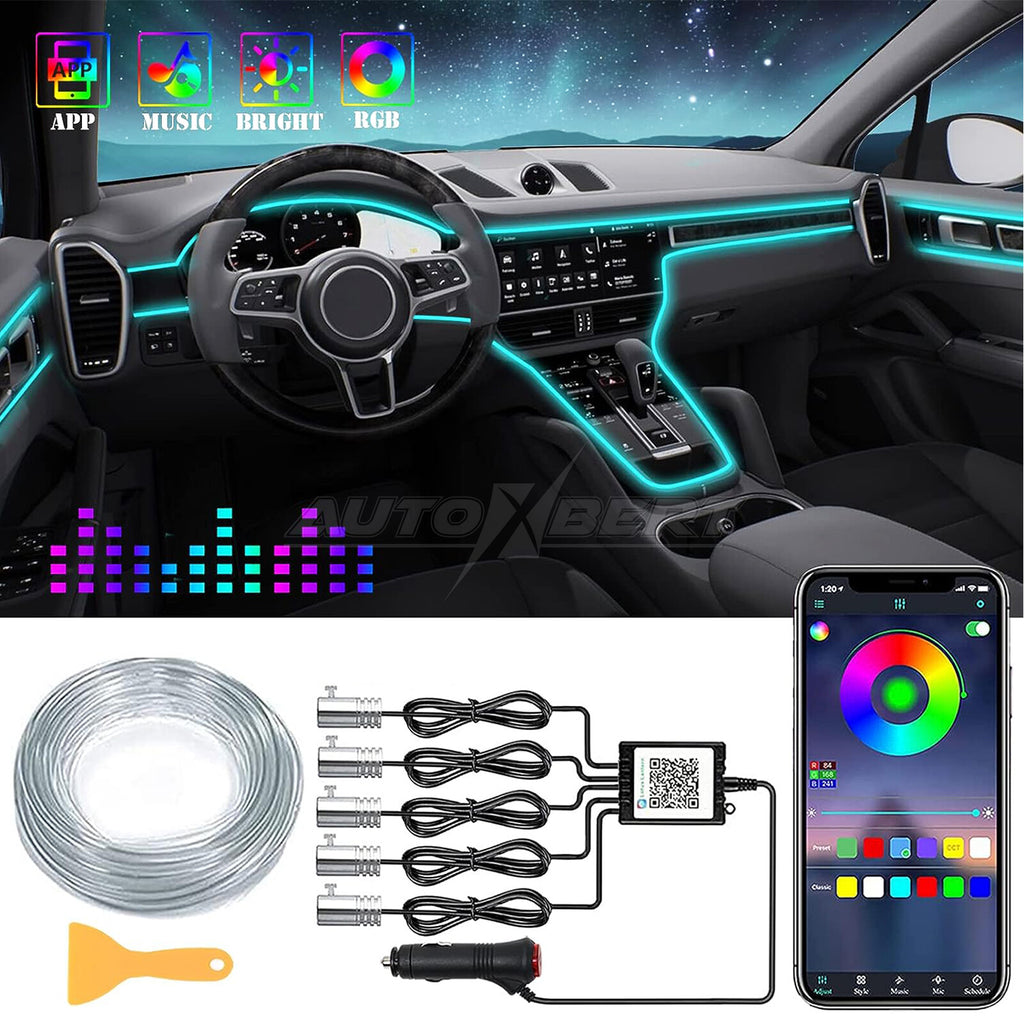 Remote Car LED Strip Lights Multicolor Interior Ambient Lighting Kit 236 Inches