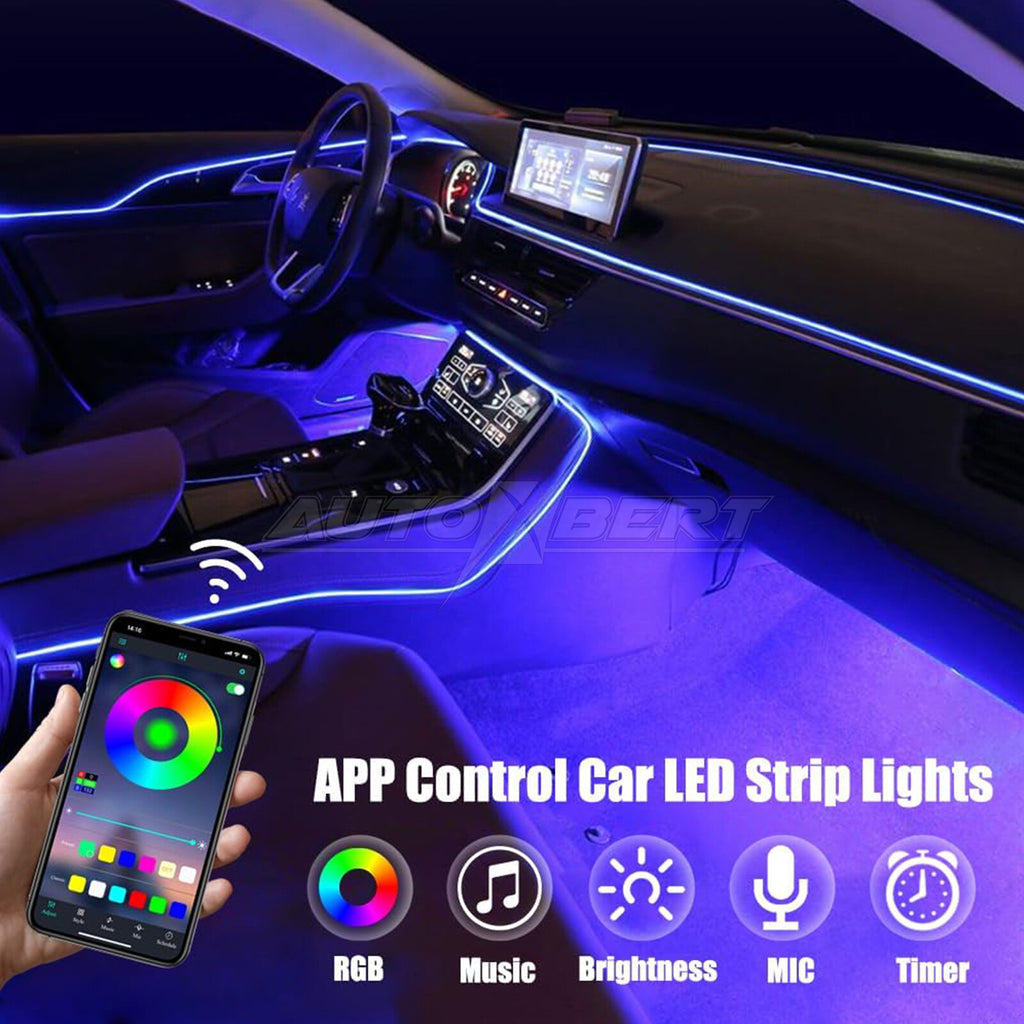 Remote Car LED Strip Lights Multicolor Interior Ambient Lighting Kit 236 Inches