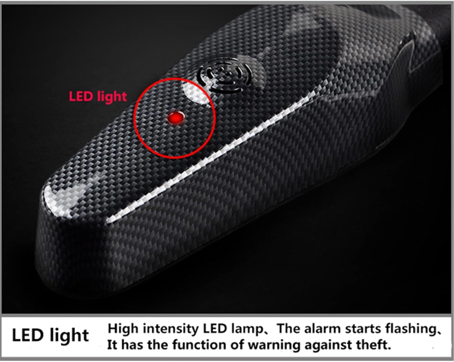 Steering Wheel Lock with Alarm and Light, Car Security Products Anti-Theft Device, Heavy Duty Car Theft Prevention Lock Bar for Car SUV Black + Silver