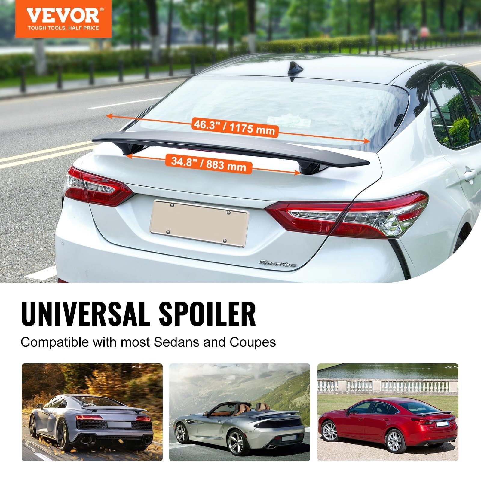 Universal 46.3 Inch Vehicle Rear Spoile