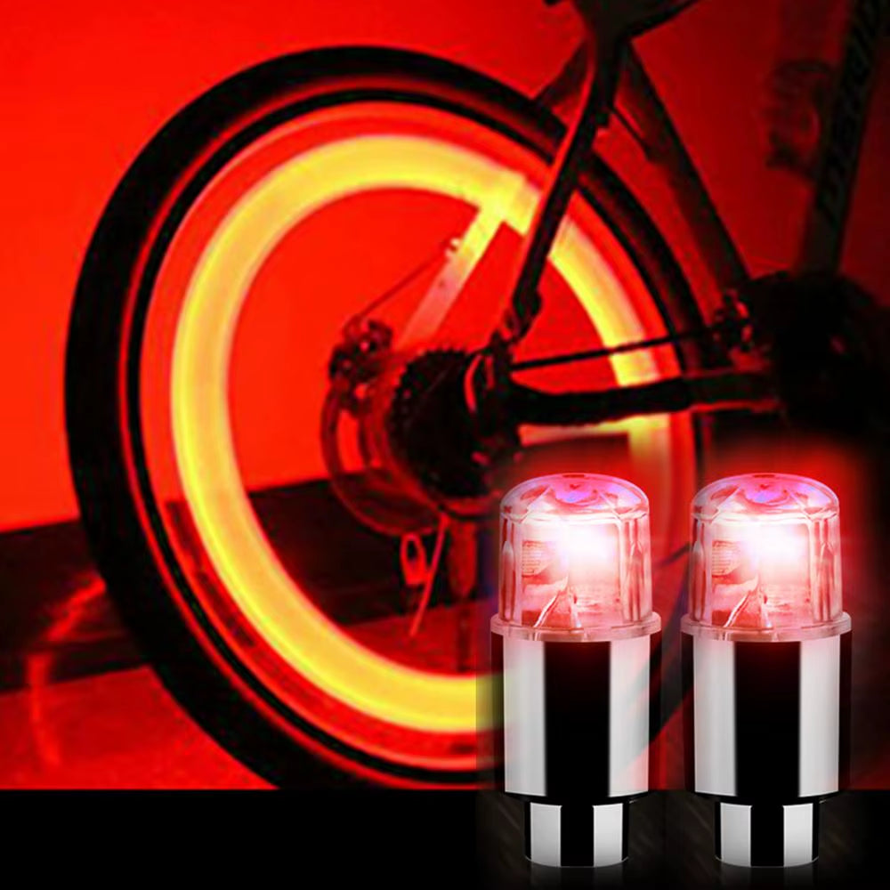 Led Lights for Car Wheel 2Pcs Tyre Valves Wheel Colorful Lights Tire Valves Caps Lamp for Vehicles Car SUV Bike Motorcycle