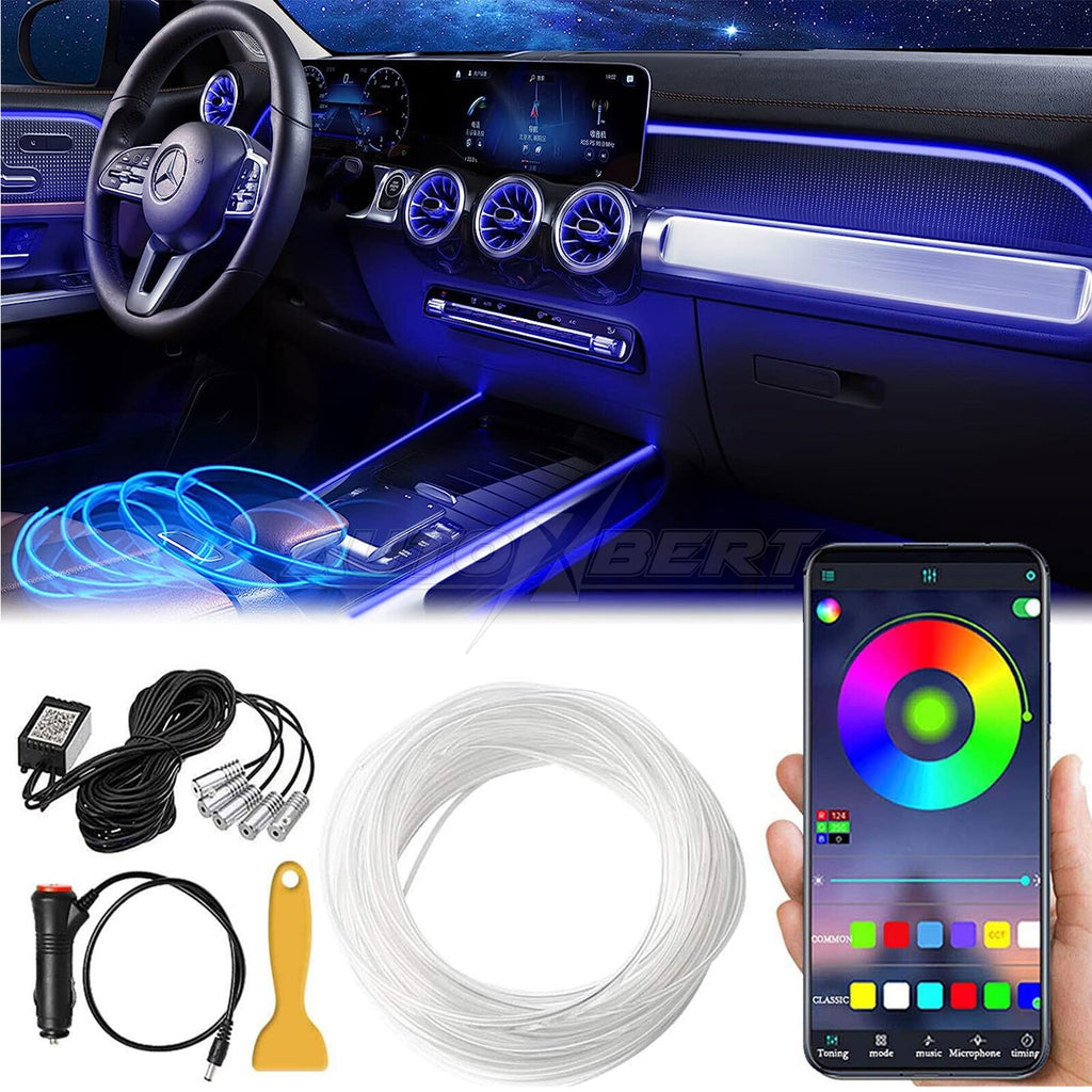 Remote Car LED Strip Lights Multicolor Interior Ambient Lighting Kit 236 Inches