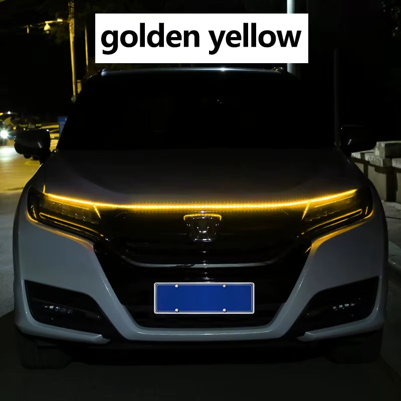 1.2M/1.5M/1.8M Car DRL Led Lights Strip for Hood Flexible Car Engine Cover Decoration Headlight Universal Daytime Running Lights
