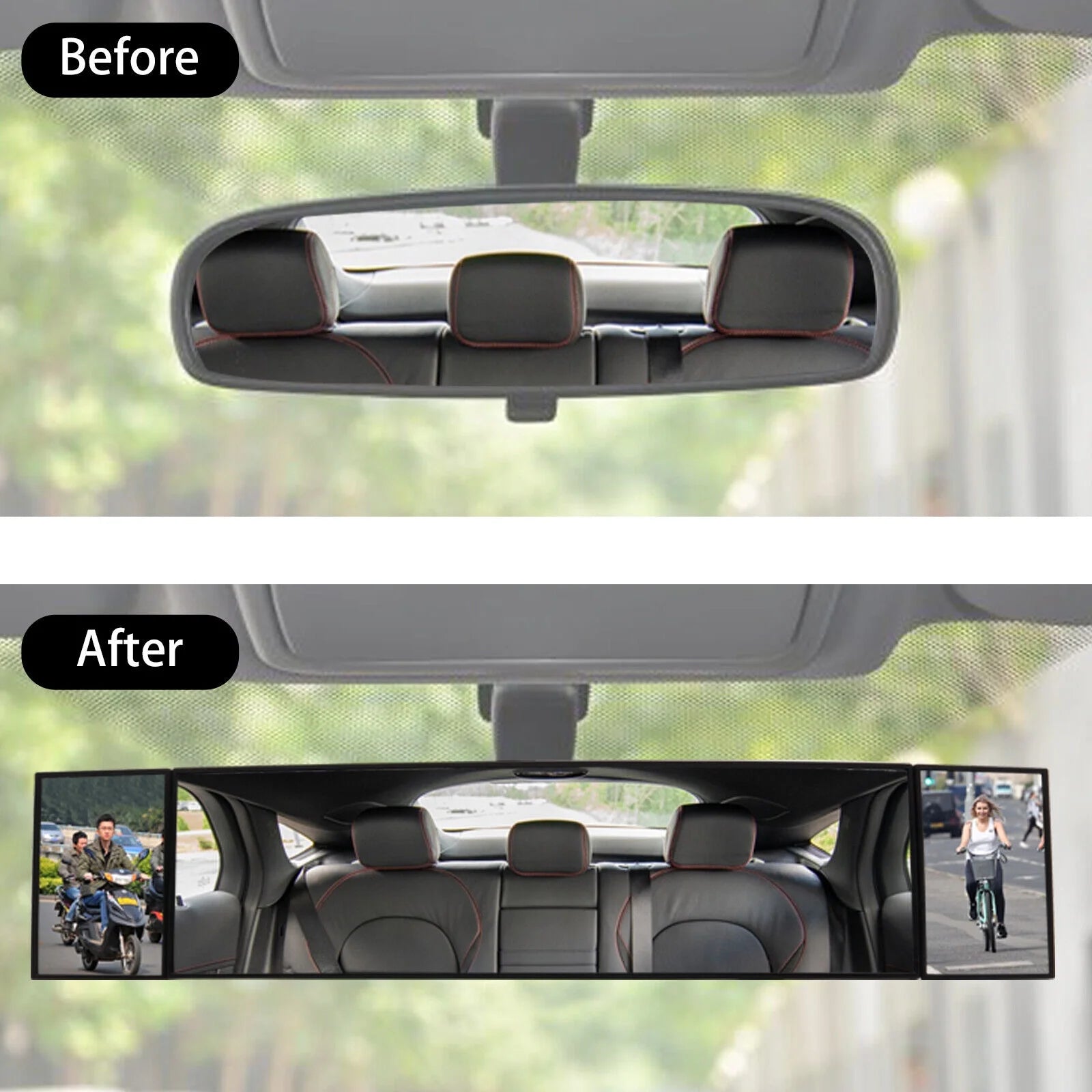 Car Truck Van Wide Angle Auxiliary Large Vision Interior Rearview Convex Mirror Blind Spot Blindspot Clipon Rear Seat Baby Watch