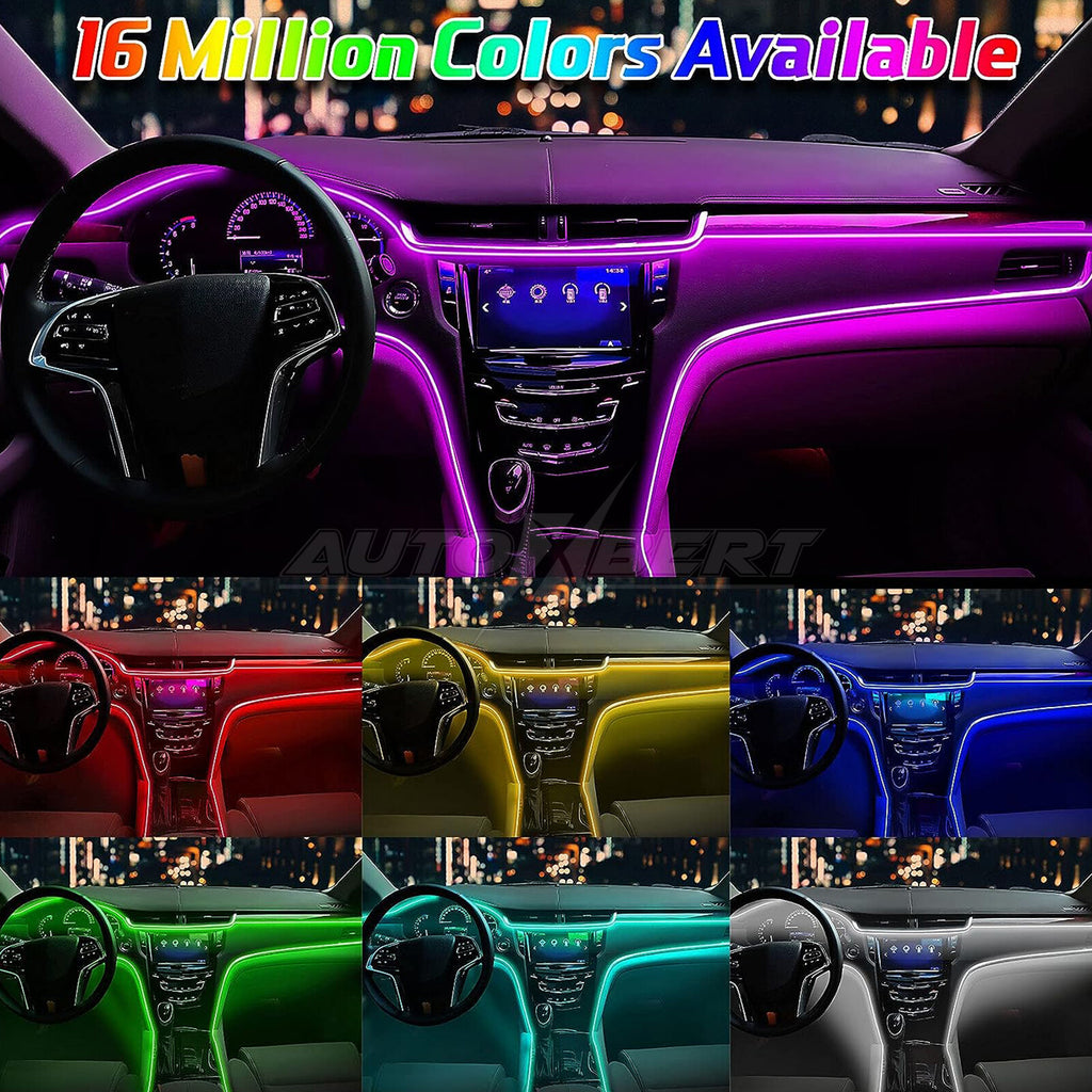 Remote Car LED Strip Lights Multicolor Interior Ambient Lighting Kit 236 Inches